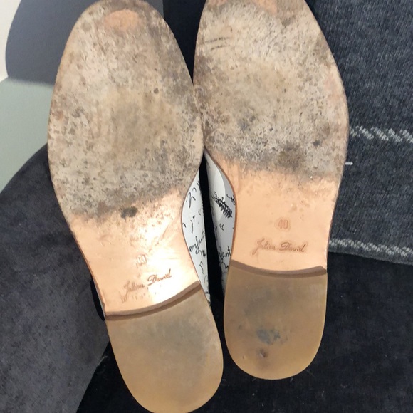 Authentic Julien David Oxford shoes in white with black scribble size 40 - Picture 7 of 8